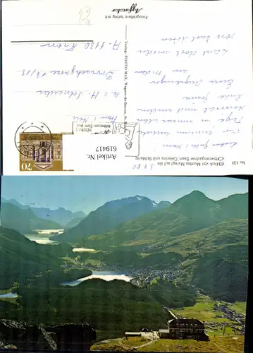 619417,Samedan Blick v. Muottas Muragl a. d. Oberengadiner See Celerina u. St Moritz