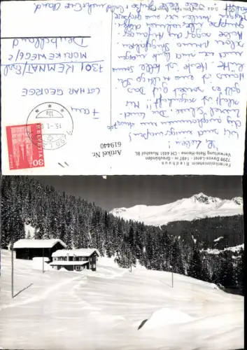619440,Foto Ak Davos Laret Ferienkolonieheim Winteransicht