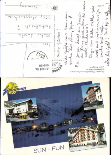 619466,Mehrbild Ak Samnaun Unter-Engadin Winteransicht b. Nacht Wintersport