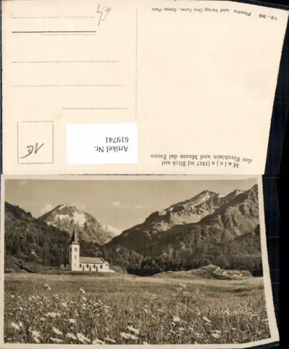 619741,Maloja Blick a. d. Kirchlein u. Monte del Forno
