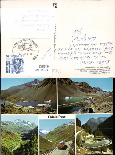 619862,Mehrbild Ak Davos Susch Flüela-Pass Hospiz m. Schwarzhorn Passhöhe Bus Reisebus