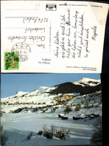 619874,Obersaxen Meierhof m. Mundaun Hitzeggen u. Stein Winteransicht