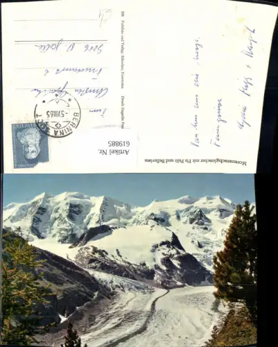 619885,Morteratschgletscher m. Piz Palü u. Bellavista Morteratsch Pontresina