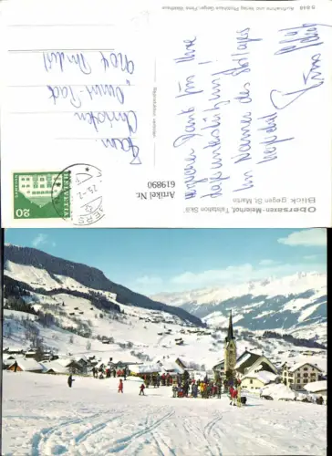 619890,Obersaxen Meierhof Talstation Skilift Blick geg. St Martin Wintersport