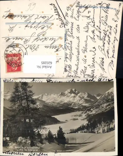 620205,Blick auf Silvaplana u. Piz la Margna Winteransicht