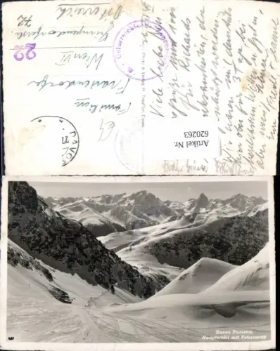 620263,Foto Ak Davos Parsenn Hauptertäli m. Felsenweg Wintersport