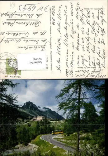 655395,Maloja Bregaglia mit Piz Lagrev Bus Reisebus Postbus