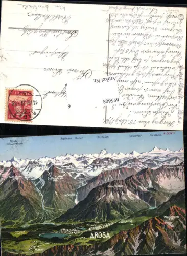 695608 Vogelschau Arosa Maran Alpen Graubünden Plessur gel Steglitz Berlin