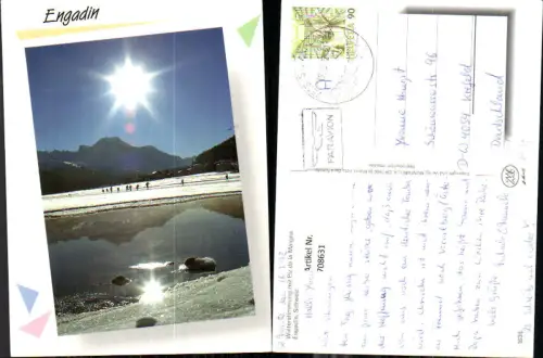 708631 Mehrbild AK Engadin Winterstimmung mit Piz da la Margna Wintersport