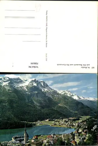 708644 St Moritz mit Piz Rosatsch und Piz Corvatsch