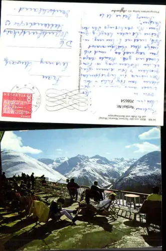 708654 Blick v. d. Terrasse Muoettas Muragl auf Piz Palü u. Berninagruppe Pontresina