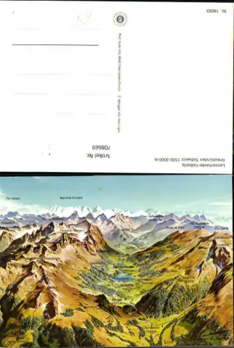 708669 Lagekarte Lenzerheide Valbella mit Bergen