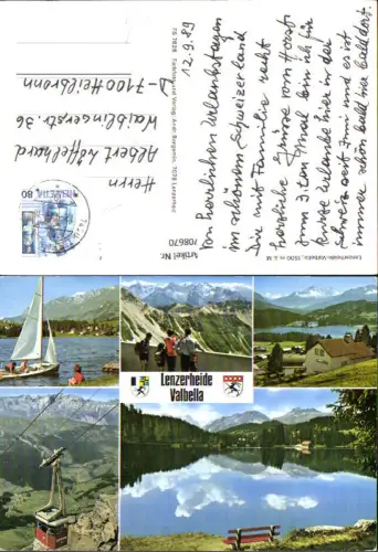 708670 Mehrbild AK Lenzerheide Valbella Segelboot Seilbahn Gondel