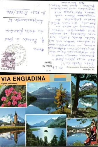 708674 Mehrbild AK Via Engiadina Alpiner Höhenweg St Moritz Maloja Tracht
