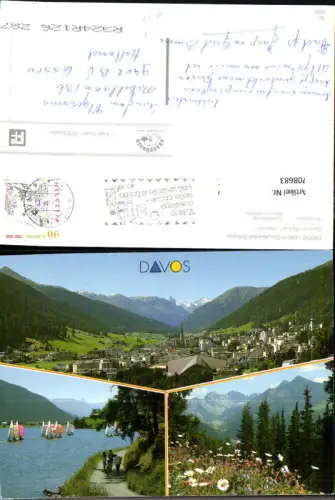 708683 Mehrbild AK Davos mit Blick auf Tinzenhorn Davosersee Clavadeleralp