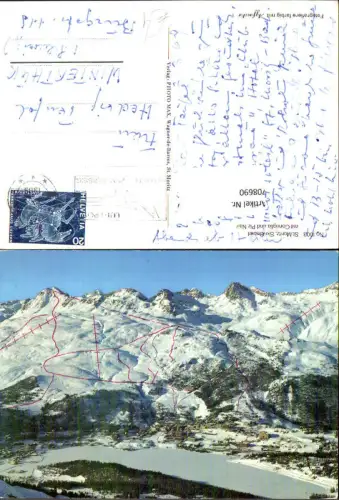 708690 St Moritz mit Corviglia u. Piz Nair Winteransicht