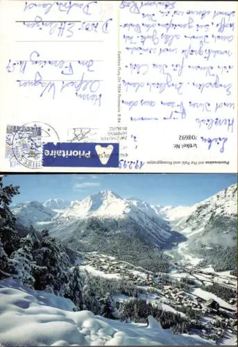 708692 Pontresina mit Piz Palü u. Roseggruppe Winteransicht