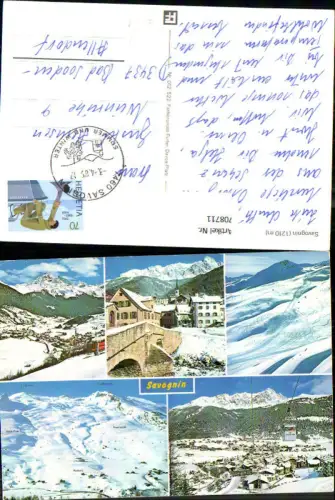 708711 Mehrbild AK Savognin Winteransicht Gondel Seilbahn