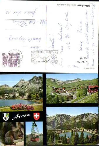 708718 Mehrbild AK Arosa Eichhörnchen Seilbahn Gondel