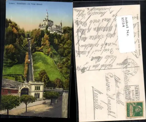 85724,Luzern Gütschbahn und Hotel Gütsch Kt Luzern