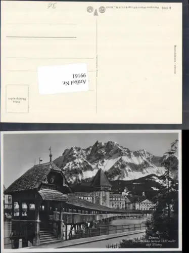 99161,Luzern Kapellbrücke m. Pilatus