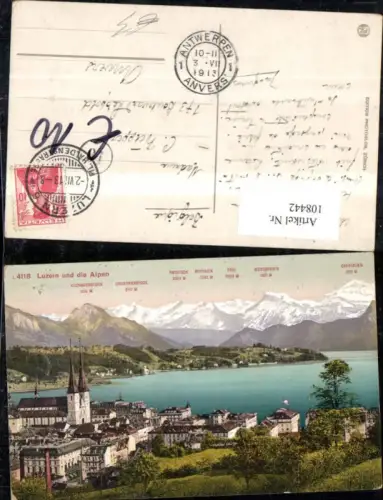 108442,Luzern u. d. Alpen 1913 Kanton Luzern