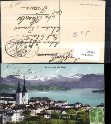 108482,Luzern u. d. Alpen 1909 Kanton Luzern
