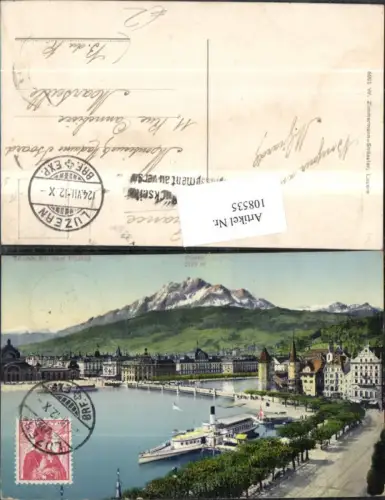 108535,Luzern Hafen Schiff Dampfer 1912 Kanton Luzern