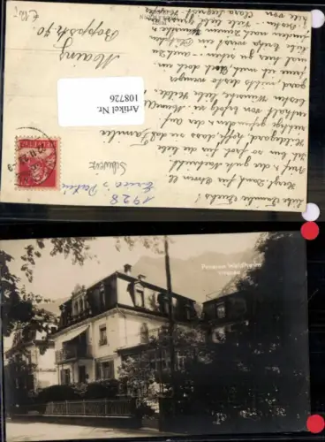 108726,RARE FotoAK Vitznau Pension Waldheim 1928 Kt. Luzern