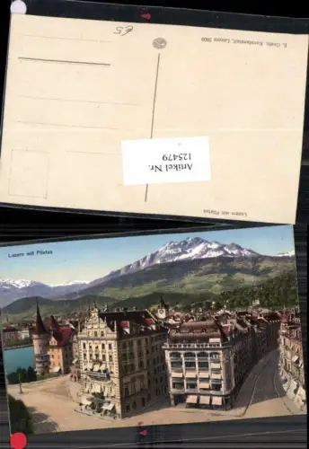 125479,Luzern und PIlatus m. Hotels und Detailansichten 1915 pub Goetz Nr 5609