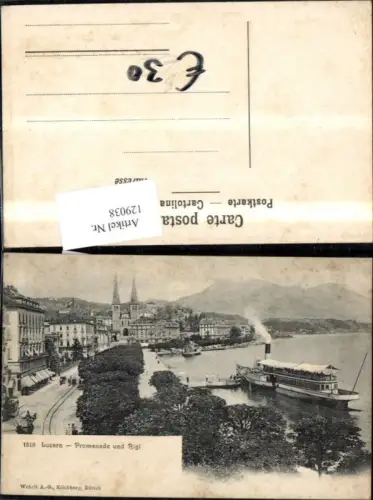 129038,Luzern Promenade u. Rigi Ansicht Dampfer Schiff