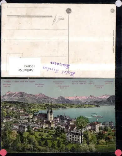 129090,Luzern u. d. Alpen Gipfelkarte