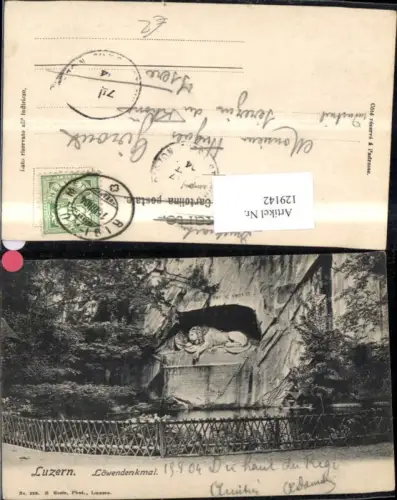129142,Luzern Löwendenkmal 1904