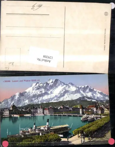 129208,Luzern u. Pilatus Ansicht Schiff Dampfer
