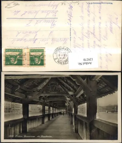 129270,Luzern Inneres d. Kapellbrücke 1930