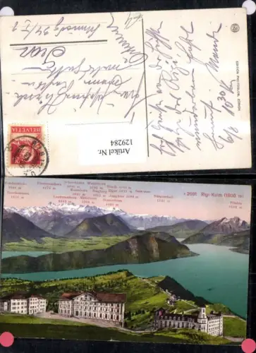 129284,Rigi Kulm Gipfelkarte 1930 Kt. Luzern