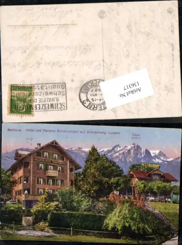 136317,Bellevue Hotel Pension Schwizerhüsli auf Sonnenberg Restaurant Kt Luzern