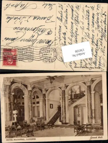 136320,Luzern Lucerne Hotel National Grand Hall Seltene AK