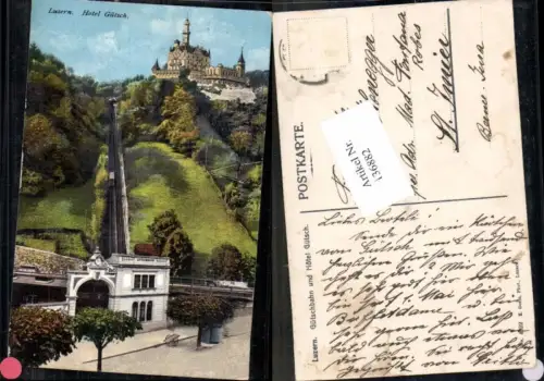 136882,Luzern Hotel Gütsch Bergbahn Gütschbahn 1915 pub Goetz 4022