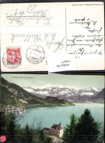 154677,Vitznau u. d. Alpen Weggis 1908 Kt Luzern