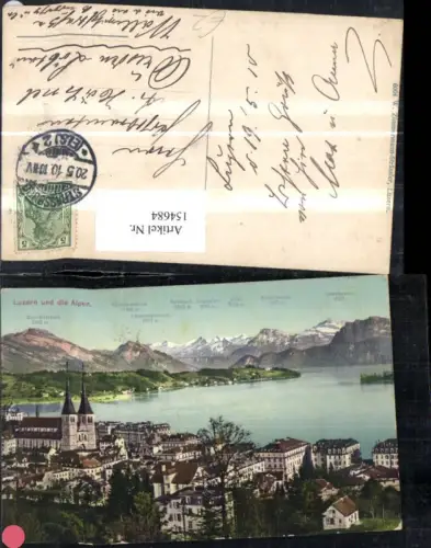 154684,Luzern u. d. Alpen 1910 Kt Luzern
