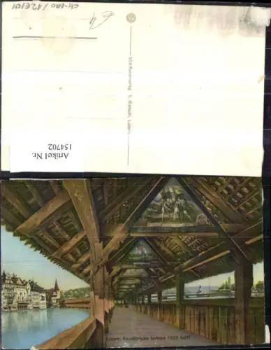 154702,Luzern Kapellbrücke Brücke Innenansicht Kt Luzern