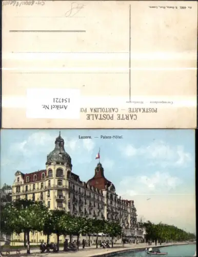154721,Luzern Palace Hotel Ansicht m. Ruderboot Uferpromade Personen Kt Luzern