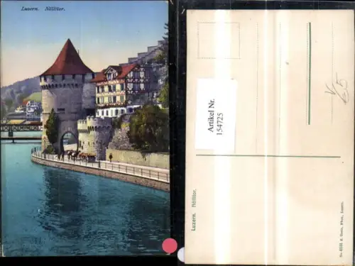 154725,Luzern Nöllitor Ansicht m. Kutsche pub E Goetz 4101 Kt Luzern