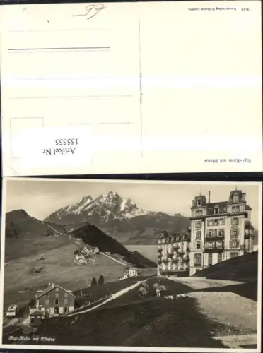 155555,Rigi Kulm m. Pilatus Ansicht Hotel Kühe pub E Goetz 2178