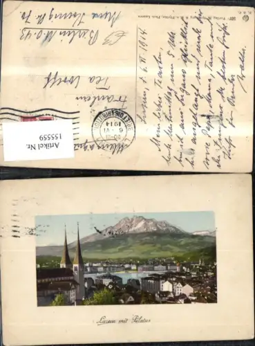 155559,Luzern u. Pilatus Passepartoutkarte 1914