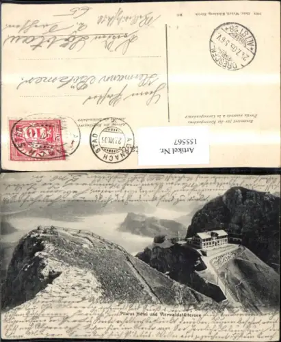 155567,Pilatus Hotel u. Vierwaldstättersee 1905 Kt Luzern