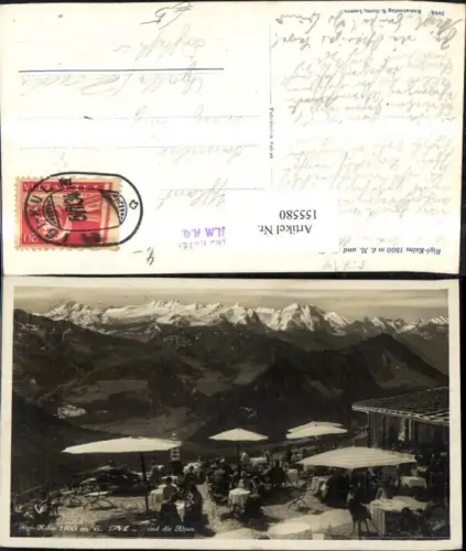 155580,Rigi Kulm u. d. Alpen Ansicht Aussichtsterrasse 1934 Kt Luzern