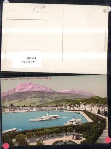 155588,Luzern Promenade u. Pilatus Ansicht Schiff Dampfer