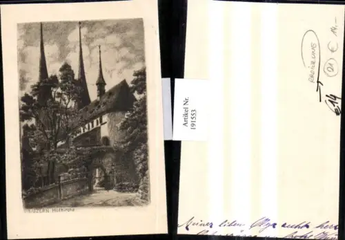 191553,Luzern Hofkirche Kirche Radierung Kt Luzern